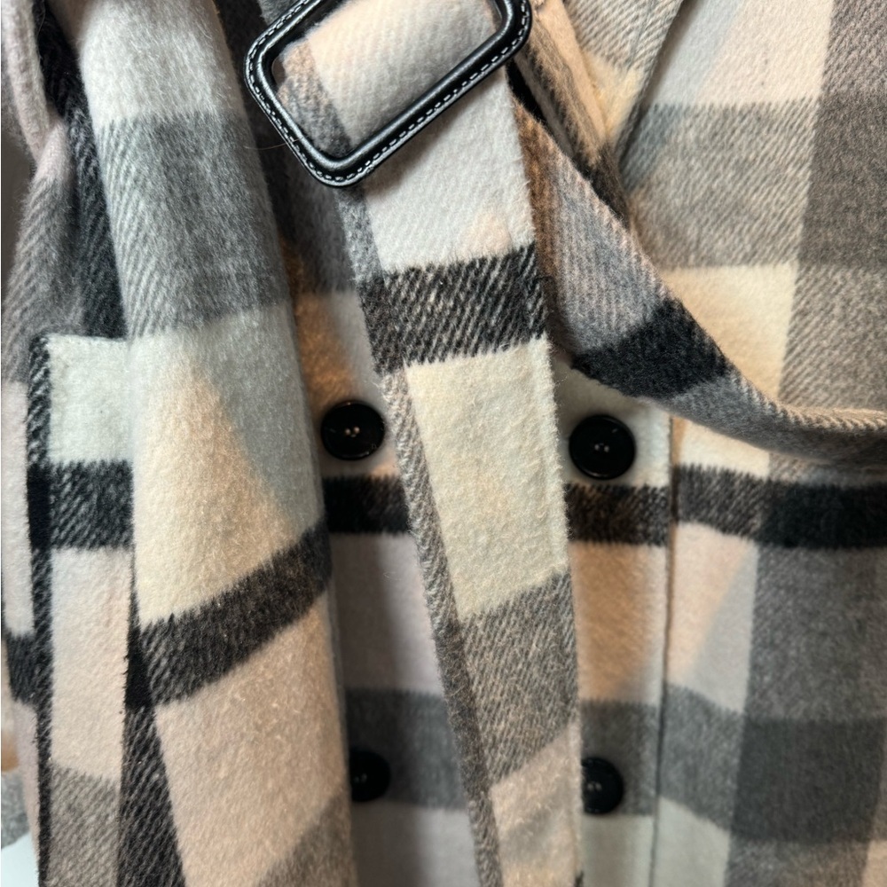 Lulus Fond of You Black & White Plaid Coat โ Size M - Picture 7 of 11